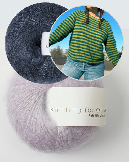 Mollie Blouse | leichte Streifenbluse aus Soft Silk Mohair von Knitting for Olive