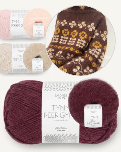 Mona Sweater | Flowerpower i Tynn Peer Gynt og Tynn Silk Mohair fra Sandnes Garn