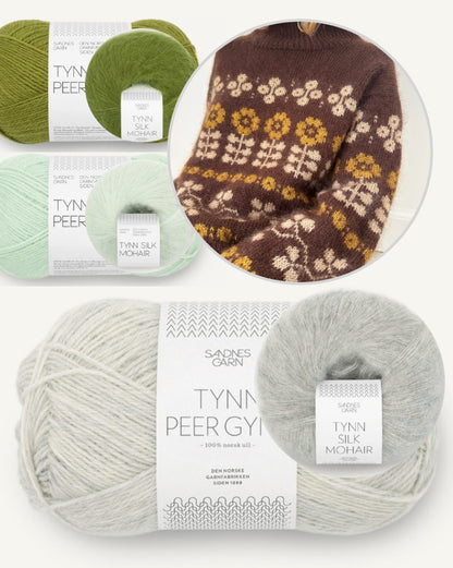 Mona Sweater | Flowerpower i Tynn Peer Gynt og Tynn Silk Mohair fra Sandnes Garn
