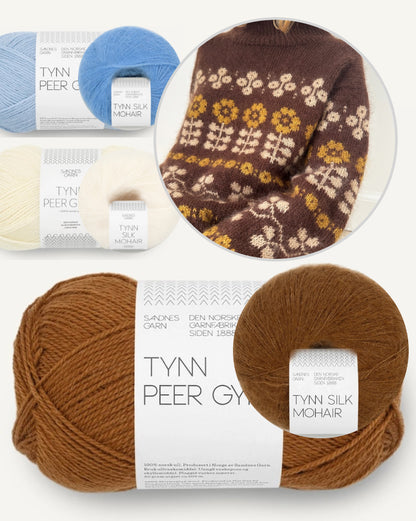 Mona Sweater | Flowerpower i Tynn Peer Gynt og Tynn Silk Mohair fra Sandnes Garn