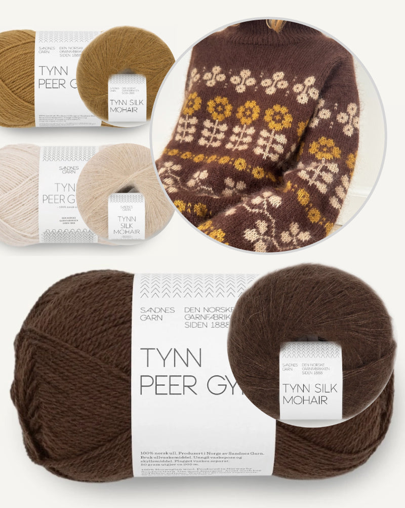 Mona Sweater | Flowerpower i Tynn Peer Gynt og Tynn Silk Mohair fra Sandnes Garn