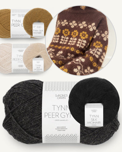 Mona Sweater | Flowerpower i Tynn Peer Gynt og Tynn Silk Mohair fra Sandnes Garn