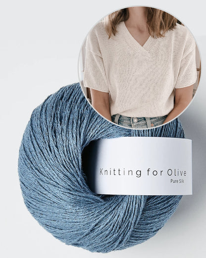 Moon Set Tee | lässiges Seidenshirt aus Pure Silk von Knitting for Olive