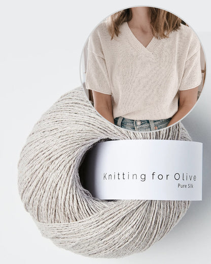 Moon Set Tee | lässiges Seidenshirt aus Pure Silk von Knitting for Olive