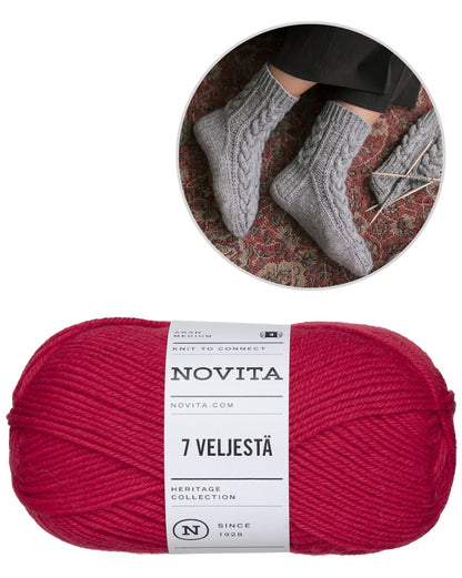 Moorland Socks | warmes Zopfmuster aus 7 Brothers von Novita mit Gratisanleitung