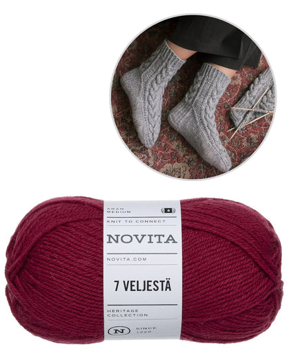 Moorland Socks | warmes Zopfmuster aus 7 Brothers von Novita mit Gratisanleitung