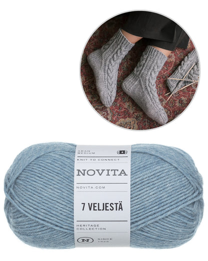 Moorland Socks | warmes Zopfmuster aus 7 Brothers von Novita mit Gratisanleitung