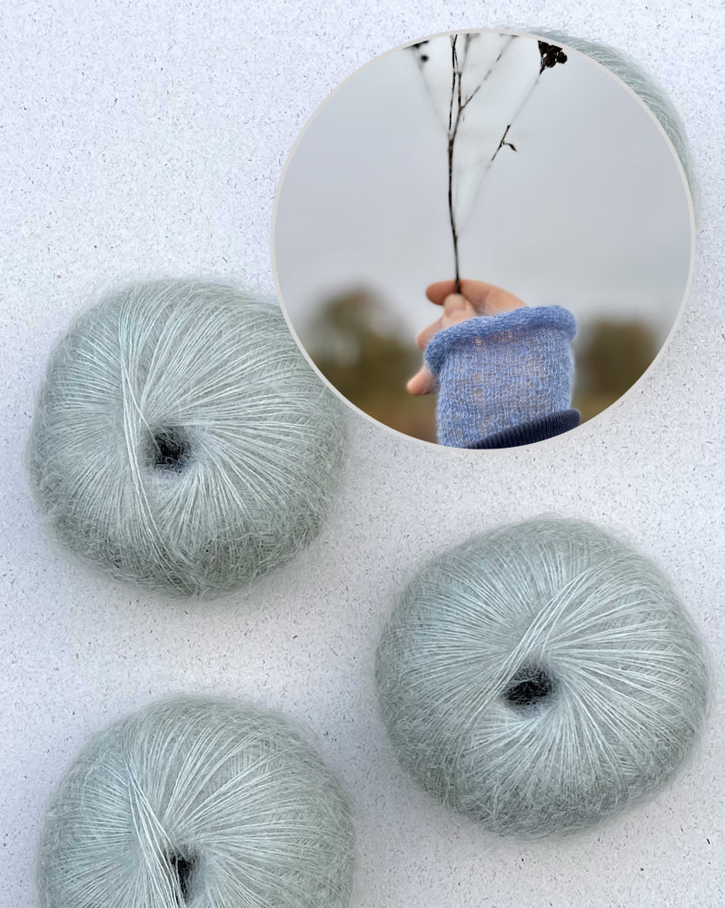 Morgennebel Handstulpen von Rabea mit Mohair Bliss von Pascuali 11