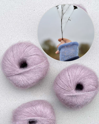 Morgennebel Handstulpen von Rabea mit Mohair Bliss von Pascuali 8