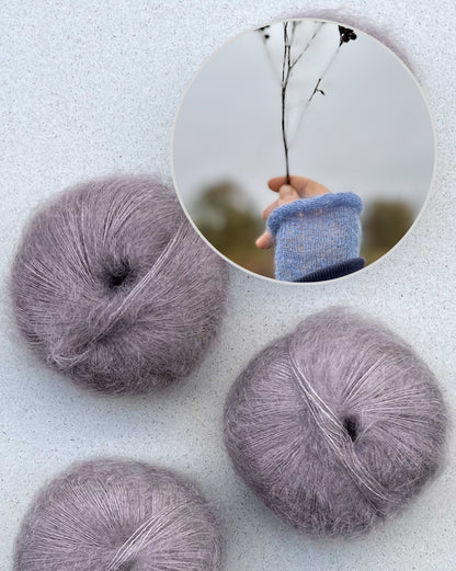 Morgennebel Handstulpen von Rabea mit Mohair Bliss von Pascuali 10
