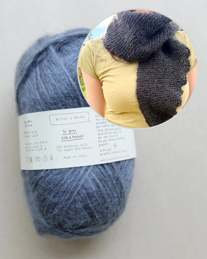 Morning Mist Scarf | fluffy delight in Le Gros Silk & Mohair by Biches & Bûches