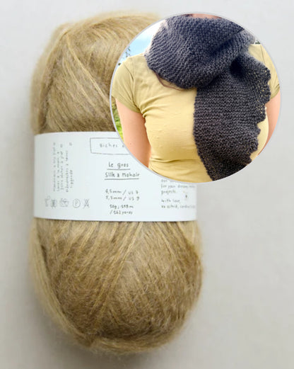 Morning Mist Scarf | fluffy delight in Le Gros Silk & Mohair by Biches & Bûches