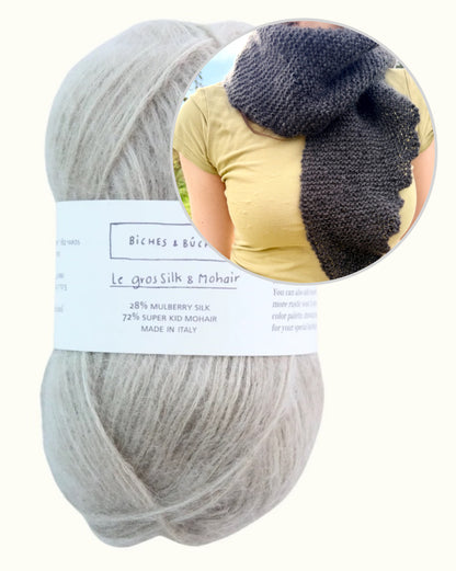 Morning Mist Scarf | fluffy delight in Le Gros Silk & Mohair by Biches & Bûches