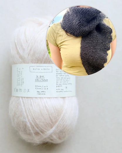 Morning Mist Scarf | fluffy delight in Le Gros Silk & Mohair by Biches & Bûches