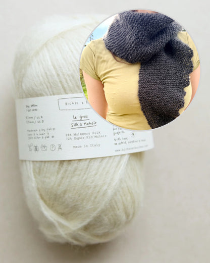 Morning Mist Scarf | fluffy delight in Le Gros Silk & Mohair by Biches & Bûches