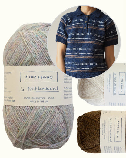 Morse Polo | zarte Strukturstreifen aus Le Petit Lambswool von Biches & Bûches