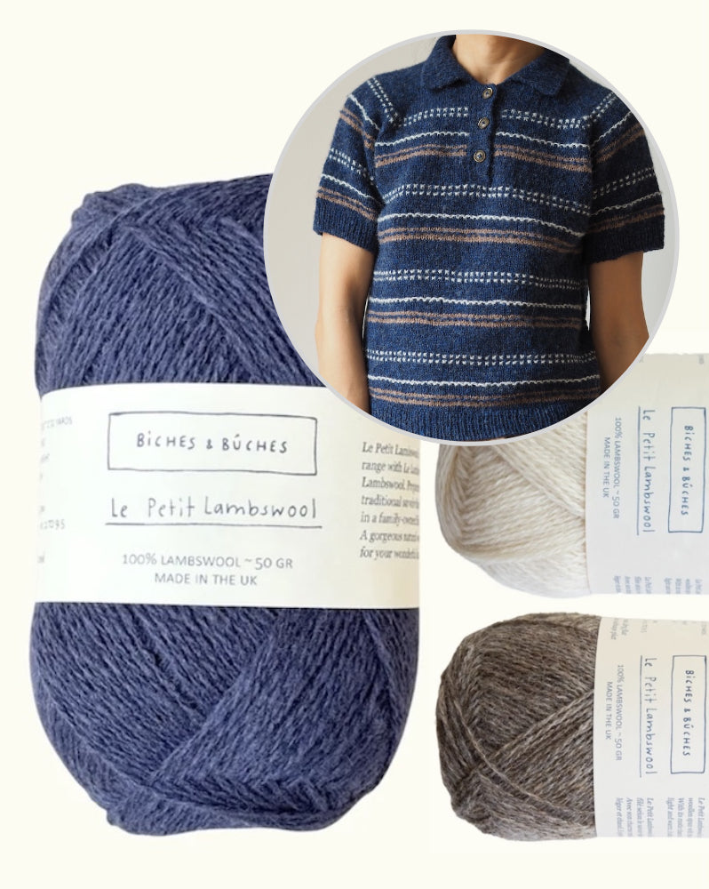 Morse Polo | zarte Strukturstreifen aus Le Petit Lambswool von Biches & Bûches