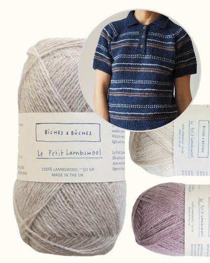 Morse Polo | zarte Strukturstreifen aus Le Petit Lambswool von Biches & Bûches