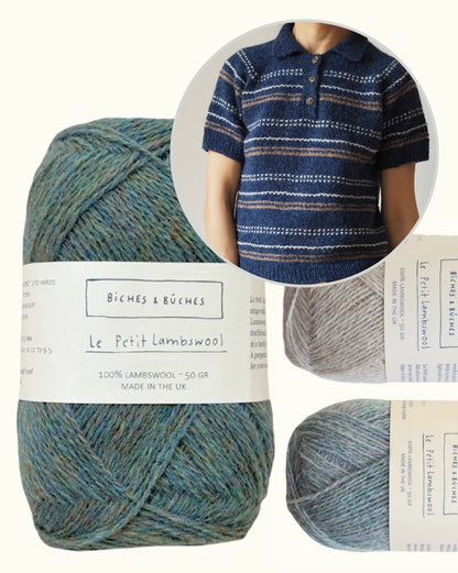 Morse Polo | zarte Strukturstreifen aus Le Petit Lambswool von Biches & Bûches