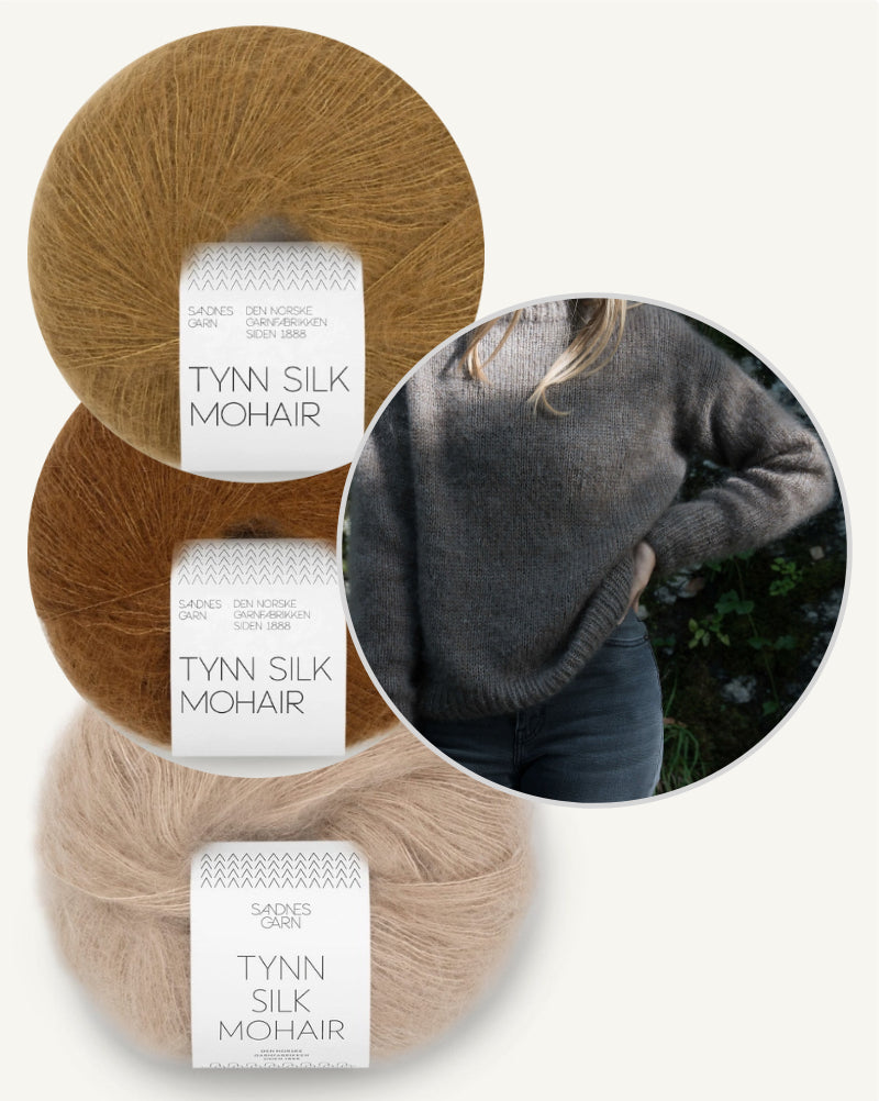 Moss Haven Sweater vin Woodlandsknits mit drei Fäden Tynn Silk Mohair von Sandnes Garn 8