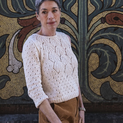 Yua Shirt | romantic lace pattern made from Line by Sandnes Garn