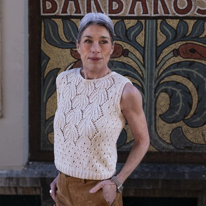 Yua Shirt | romantic lace pattern made from Line by Sandnes Garn