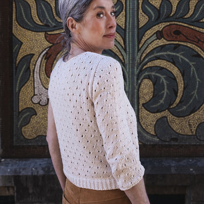 Yua Shirt | romantic lace pattern made from Line by Sandnes Garn