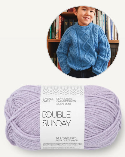 Nilo Sweater Kids | zeitloses Zopfmuster aus Double Sunday von Sandnes Garn