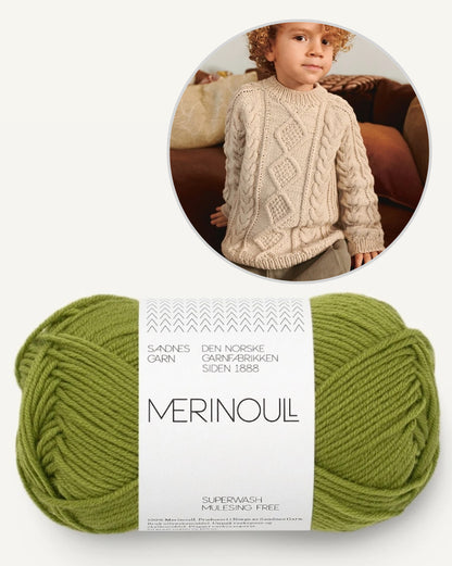 Nilo Sweater Kids - Merinoull | weiches Zopfmuster aus Merinoull von Sandnes Garn