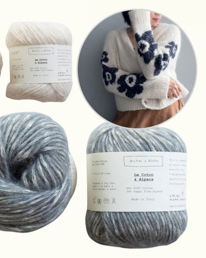 Nola Cardigan | ikonische Blütenärmel aus Le Coton & Alpaca von Biches & Bûches