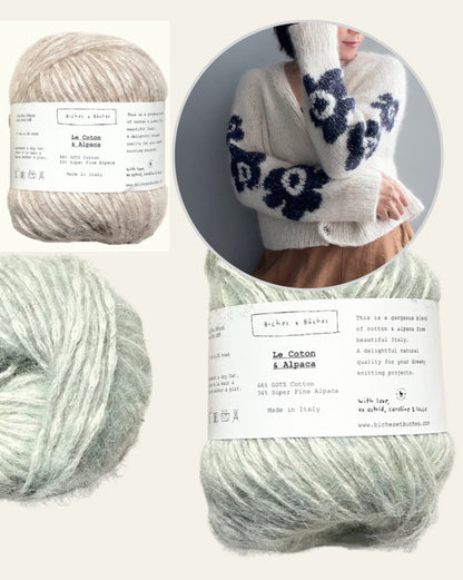 Nola Cardigan | ikonische Blütenärmel aus Le Coton & Alpaca von Biches & Bûches