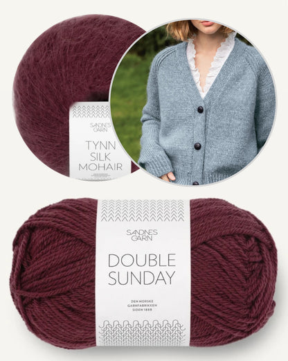 Noomi Jacket Double Sunday | classic cardigan made from Double Sunday and Tynn Silk Mohair by Sandnes Garn