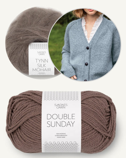 Noomi Jacket Double Sunday | classic cardigan made from Double Sunday and Tynn Silk Mohair by Sandnes Garn