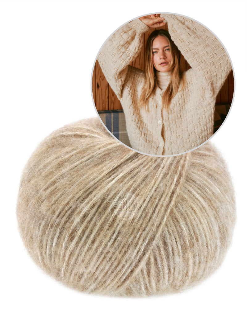 Nordic Bubble Cardigan | fluffig leicht aus Natural Alpaca Pelo von Lana Grossa