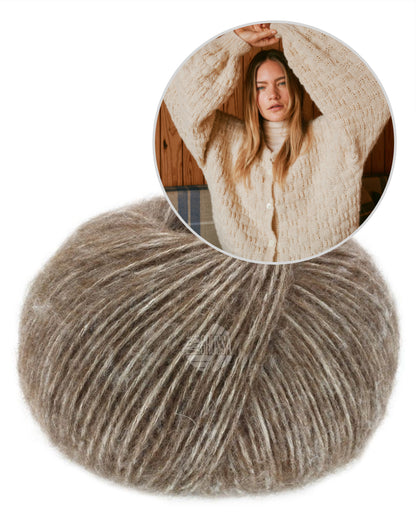 Nordic Bubble Cardigan | fluffig leicht aus Natural Alpaca Pelo von Lana Grossa