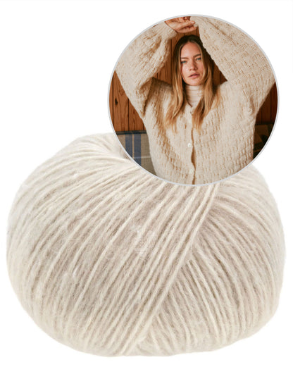 Nordic Bubble Cardigan | fluffig leicht aus Natural Alpaca Pelo von Lana Grossa