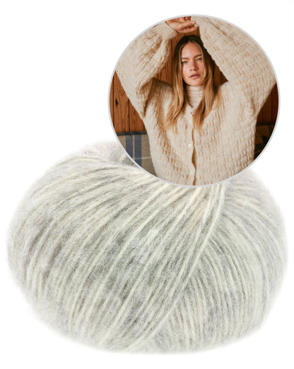 Nordic Bubble Cardigan | fluffig leicht aus Natural Alpaca Pelo von Lana Grossa