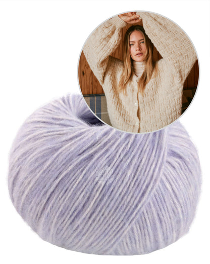 Nordic Bubble Cardigan | fluffig leicht aus Natural Alpaca Pelo von Lana Grossa