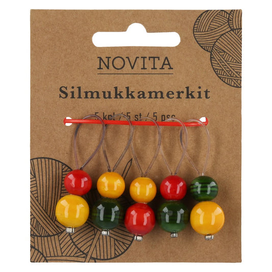 Novita Maschenmarkierer mit bunten Perlen 1