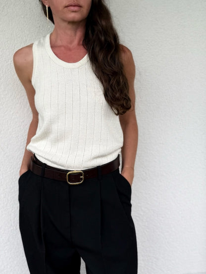 Pinstripe Tank Top | zartes Top aus Pure Silk von Knitting for Olive