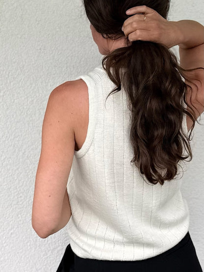 Pinstripe Tank Top | zartes Top aus Pure Silk von Knitting for Olive