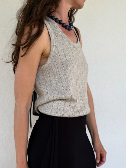 Pinstripe Tank Top | zartes Top aus Pure Silk von Knitting for Olive