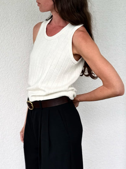 Pinstripe Tank Top | zartes Top aus Pure Silk von Knitting for Olive