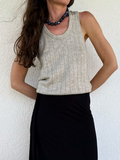 Pinstripe Tank Top | zartes Top aus Pure Silk von Knitting for Olive