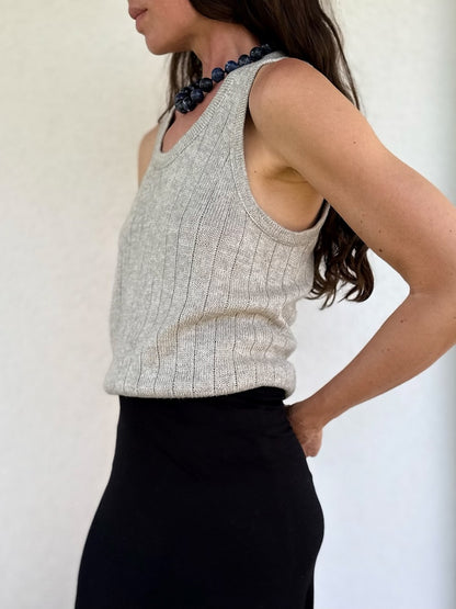 Pinstripe Tank Top | zartes Top aus Pure Silk von Knitting for Olive