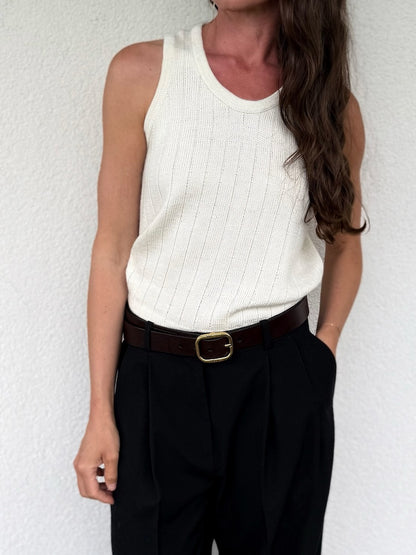 Pinstripe Tank Top | zartes Top aus Pure Silk von Knitting for Olive
