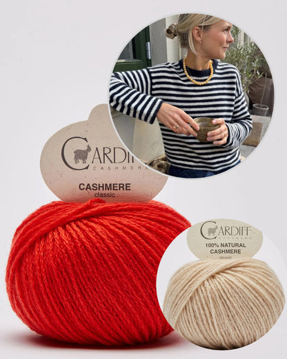Olga Blouse | luxuriöse Streifen aus Classic Cashmere von Cardiff