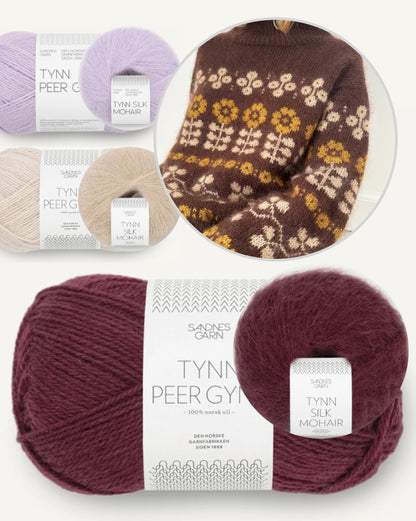 Mona Sweater | Flowerpower i Tynn Peer Gynt og Tynn Silk Mohair fra Sandnes Garn