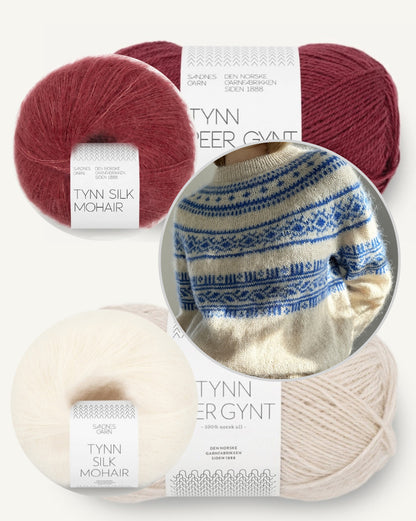 Porcelain Yoke Sweater | ainulaadne muster Sandnes Garni Tynn Peer Gynti ja Mohairiga