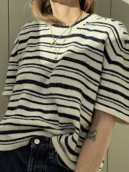 Direction Loop Tee | oversize Streifen aus Wild & Soft und Cashmere Lace von Gepard Garn